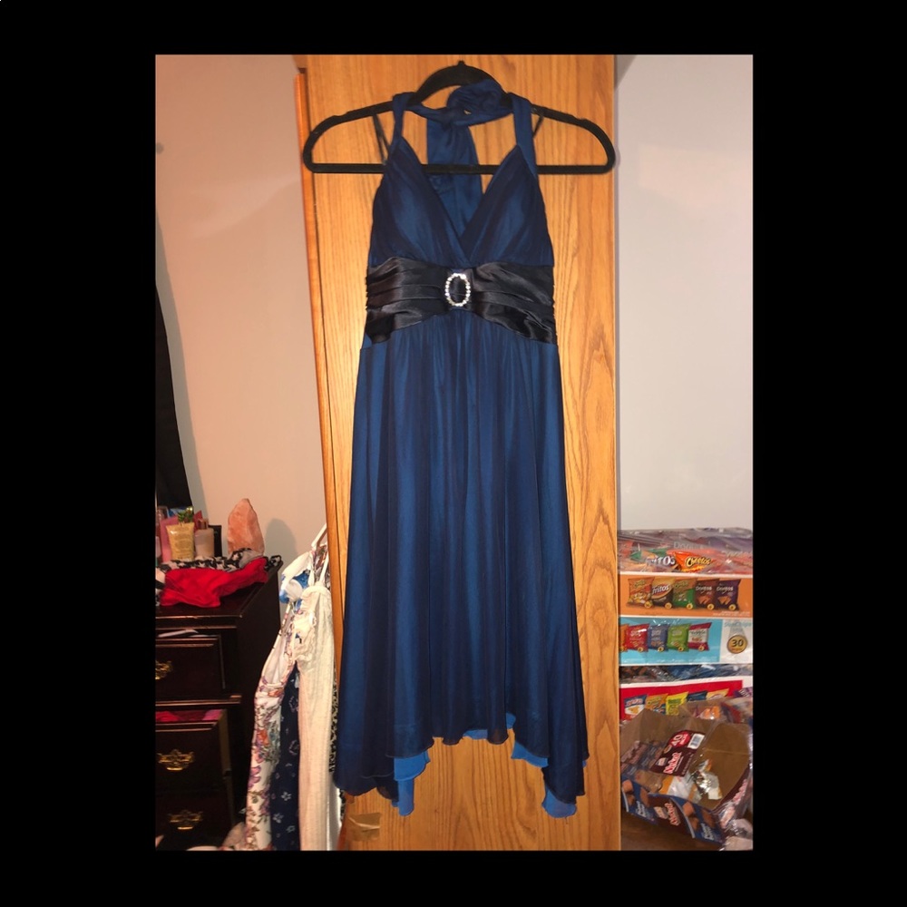 Blue silky Dress